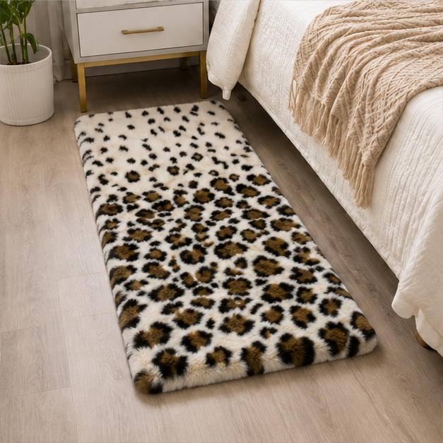 Cream Fur Floor Mat for Living Room Styling (OF-FM-04)