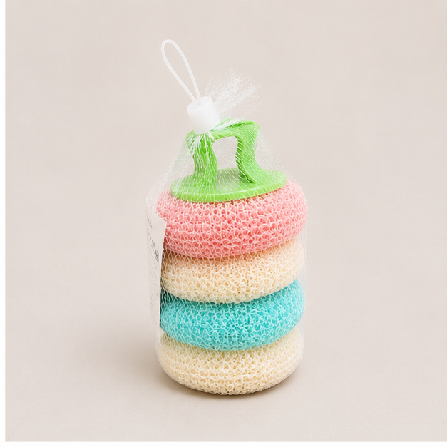 Multi-Color Dish Scrubber Set of 4 (YM342)