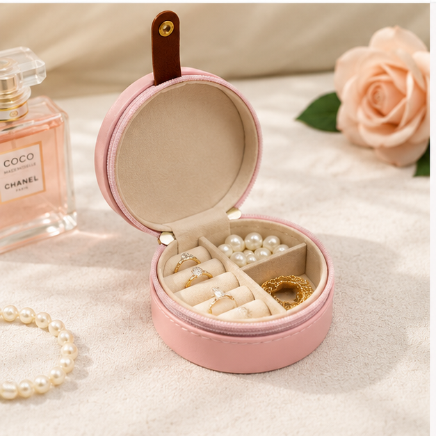 Compact Pink Pill Organizer Case for Travel & Daily Storage (YM1439)