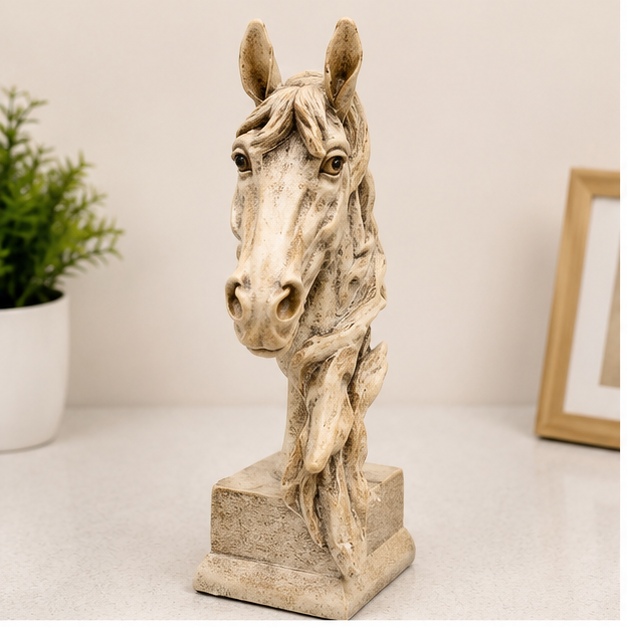 Realistic Horse Figurine Beige Decorative Sculpture (YM2310)