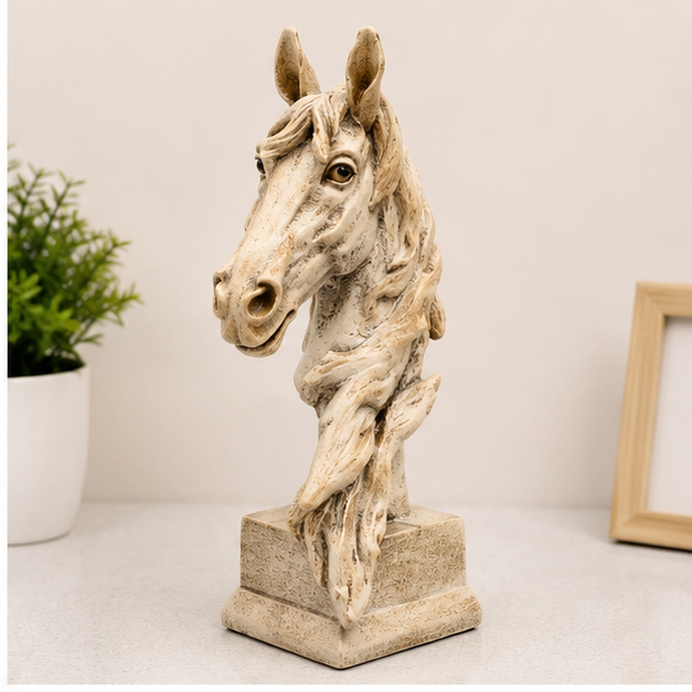 Realistic Horse Figurine Beige Decorative Sculpture (YM2310)