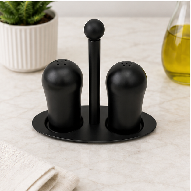 Stainless Steel Seasoning Set Black Set of 2 (YM1676)