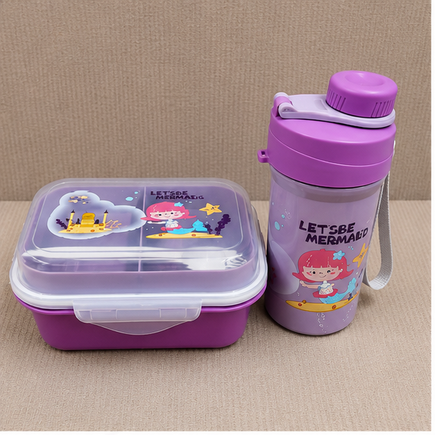 Purple Kids Lunch Box with Bottle Set (YM2479)