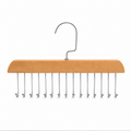 Beige Wooden Hanger with Multiple Metal Hooks (YM440)
