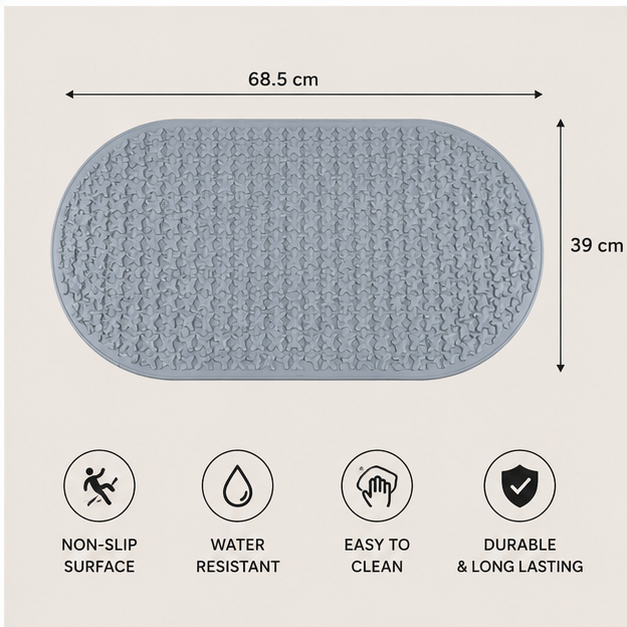 Grey Non-Slip Floor Mat for Bathroom and Kitchen (YM230)