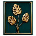 Golden Monstera Leaves Metal Wall Art(YM1032)