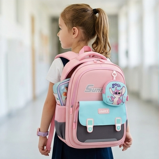 Pink Kids Backpack for School & Daily Use (YM1177)