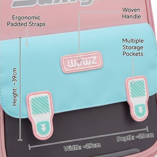 Pink Kids Backpack for School & Daily Use (YM1177)