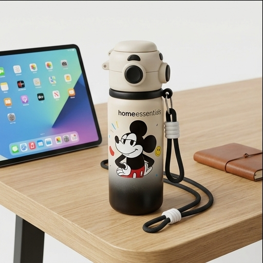 500ml Elsa Kids Sipper Bottle Black (YM1509)