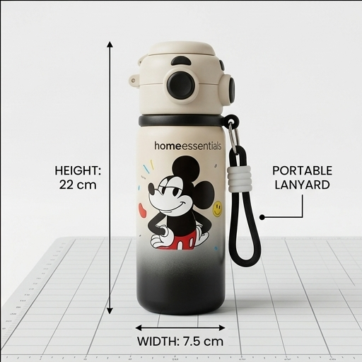 500ml Elsa Kids Sipper Bottle Black (YM1509)