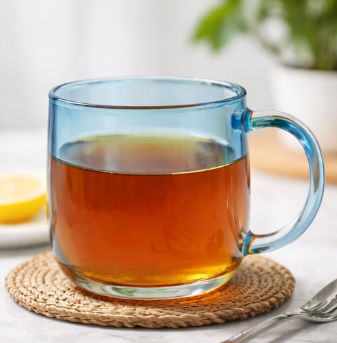 Premium Blue Transparent Glass Mug (YM1571)