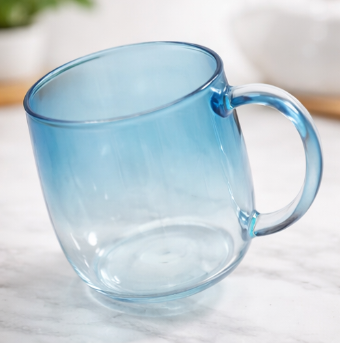 Premium Blue Transparent Glass Mug (YM1571)