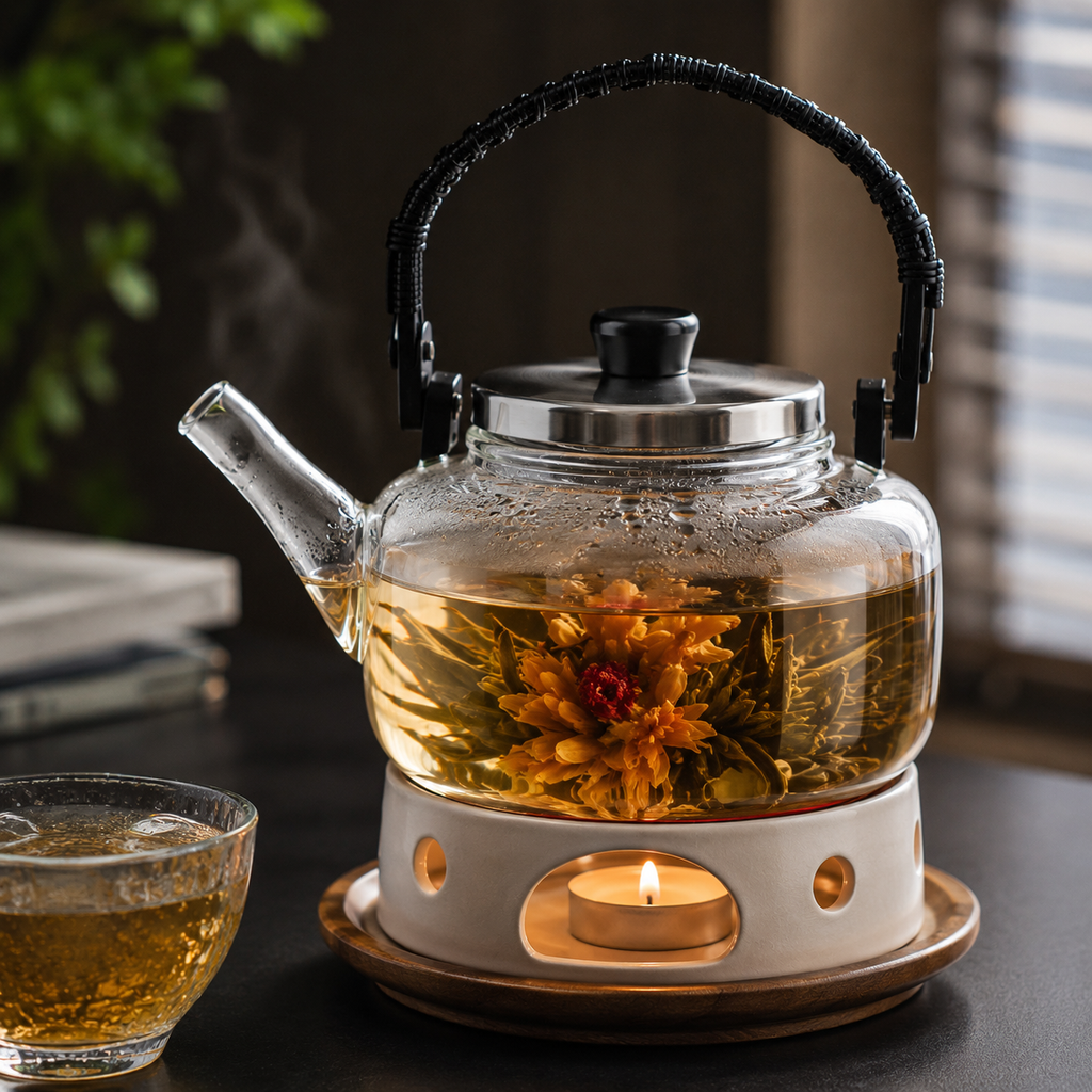 Transparent Glass Tea Kettle(YM1548)
