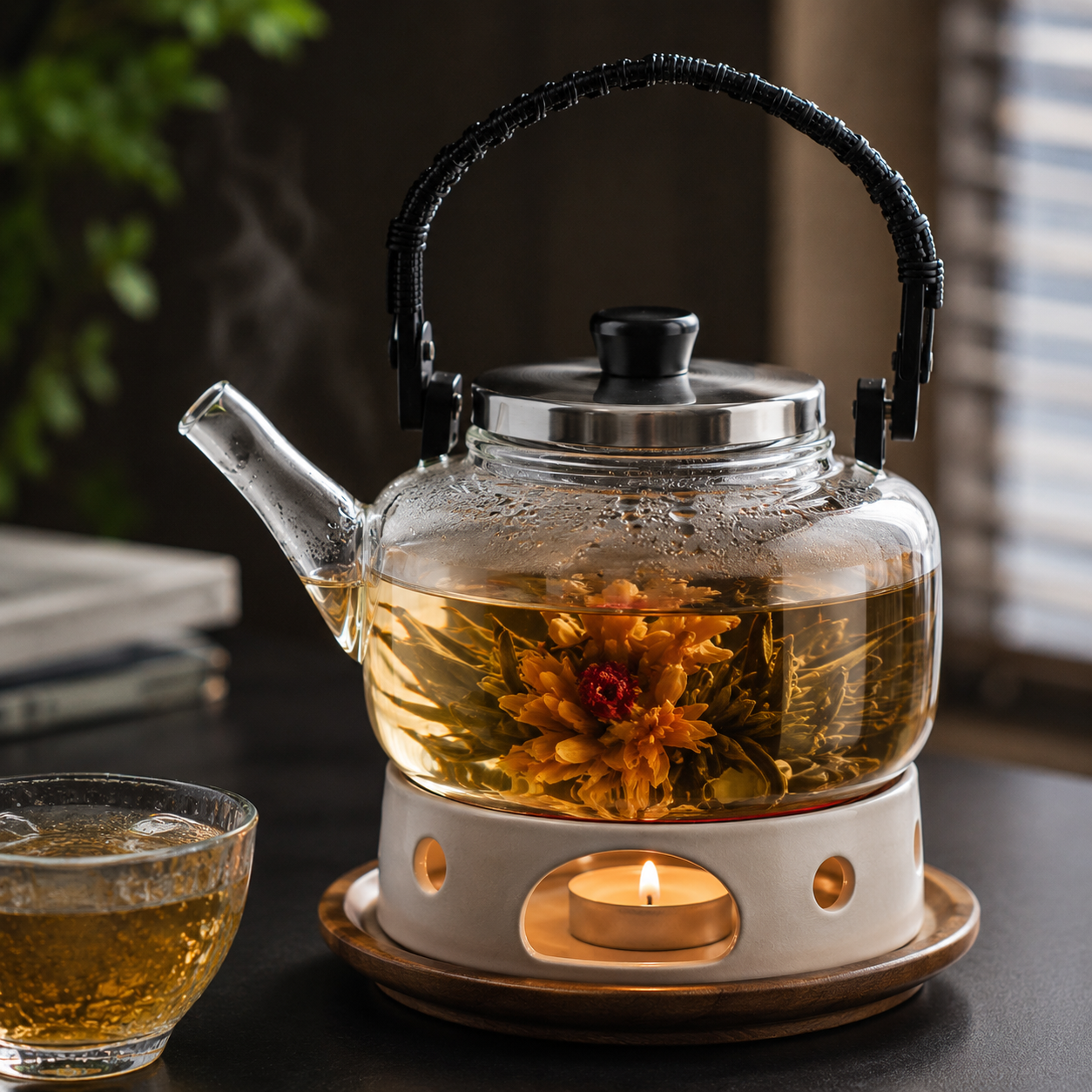 Transparent Glass Tea Kettle(YM1548)