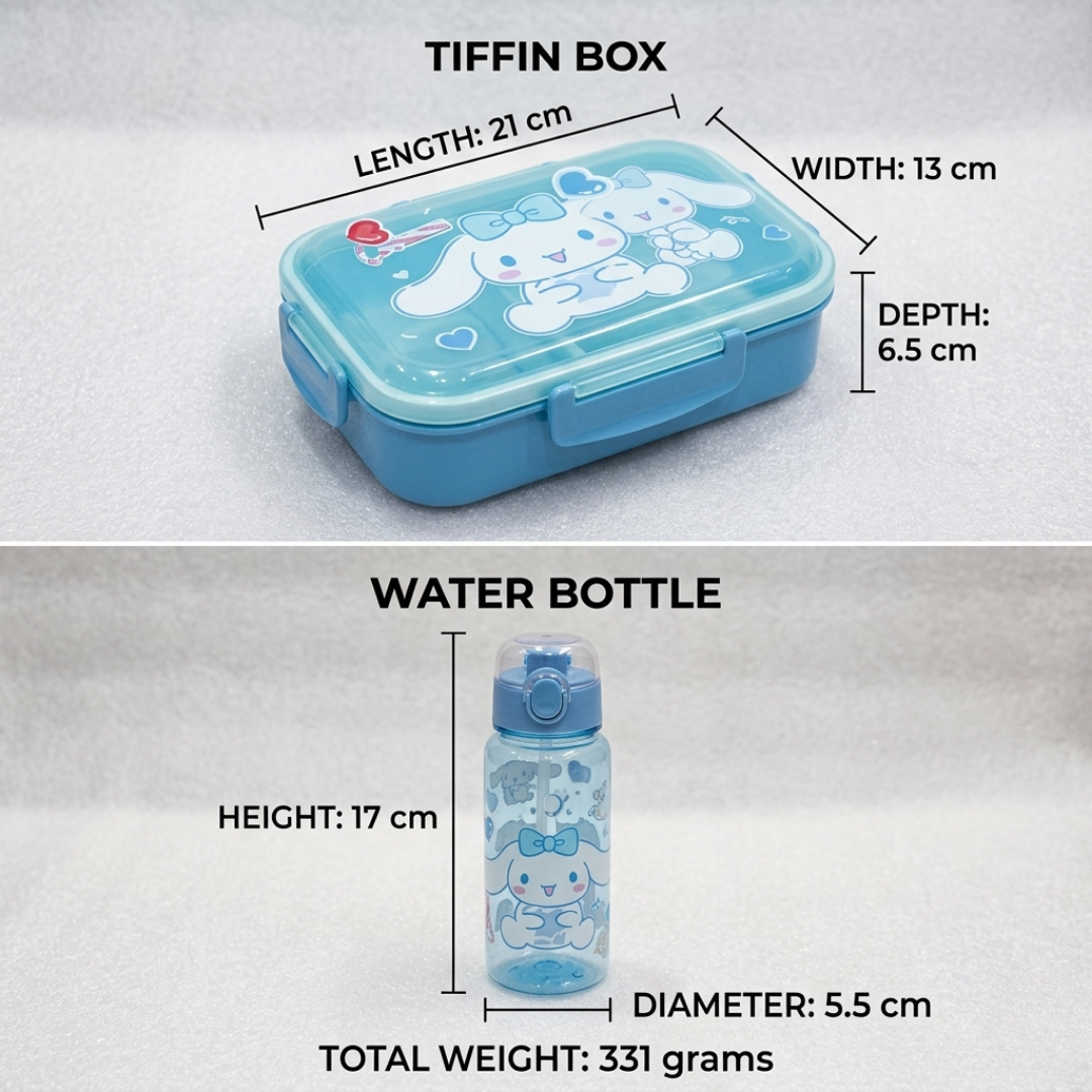 Light Blue Kids Lunch Set with Tiffin Box & Water Bottle (YM2176)