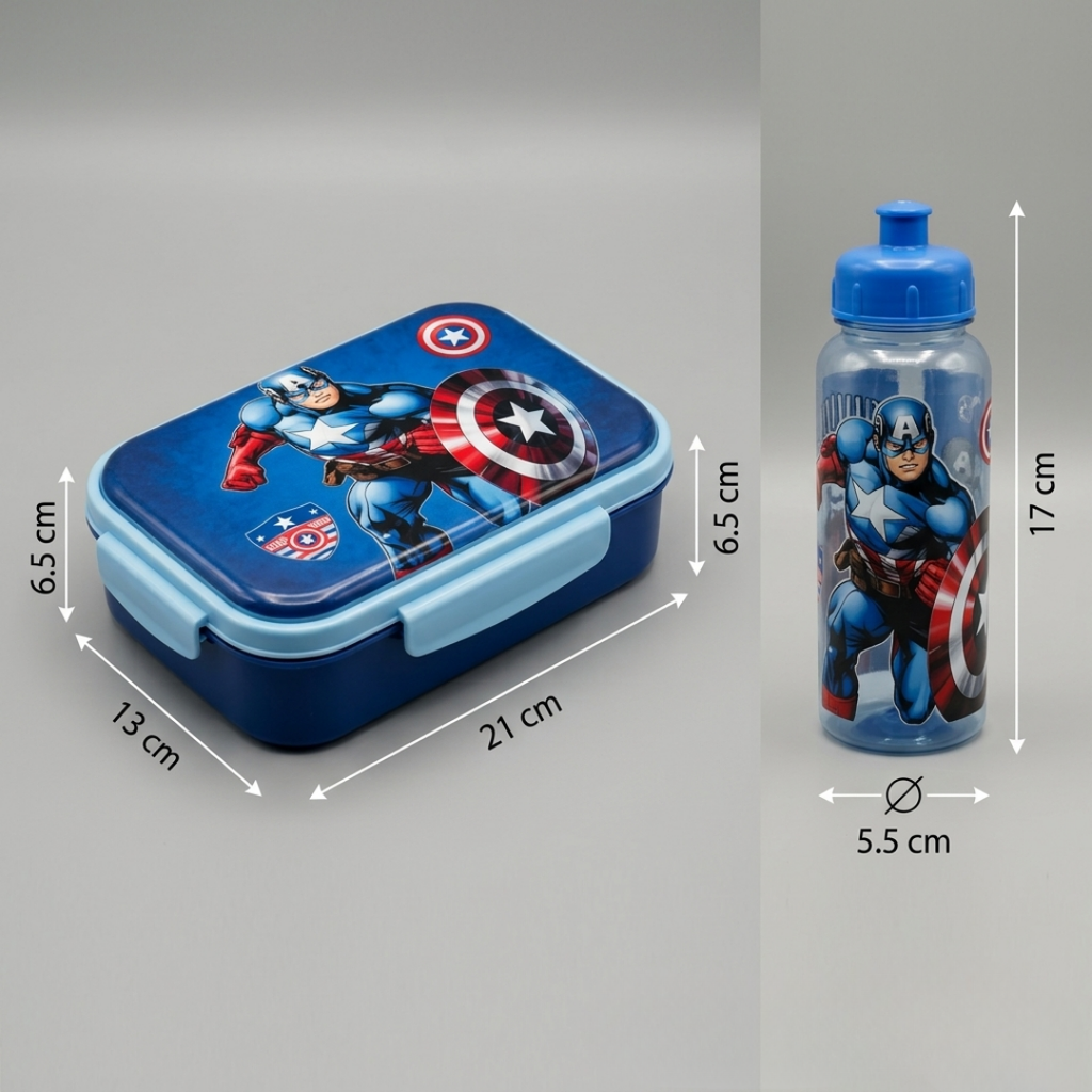 Blue Kids Lunch Set with Tiffin Box & Water Bottle (YM2176)