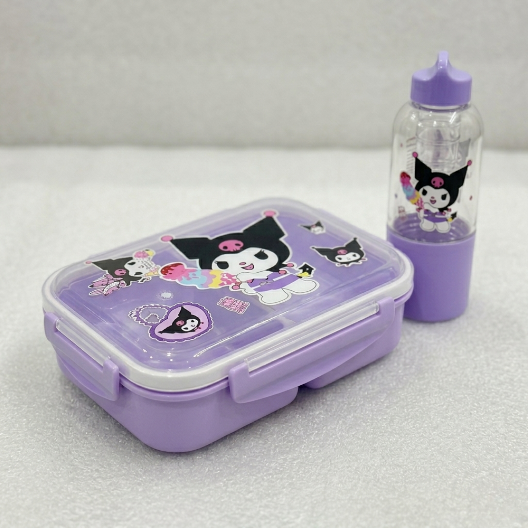 Purple Kids Lunch Set with Tiffin Box & Water Bottle (YM2176)