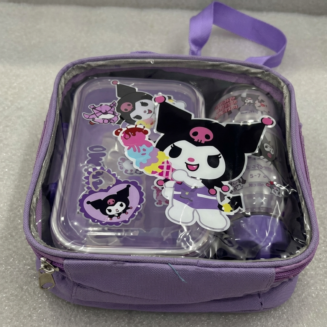 Purple Kids Lunch Set with Tiffin Box & Water Bottle (YM2176)