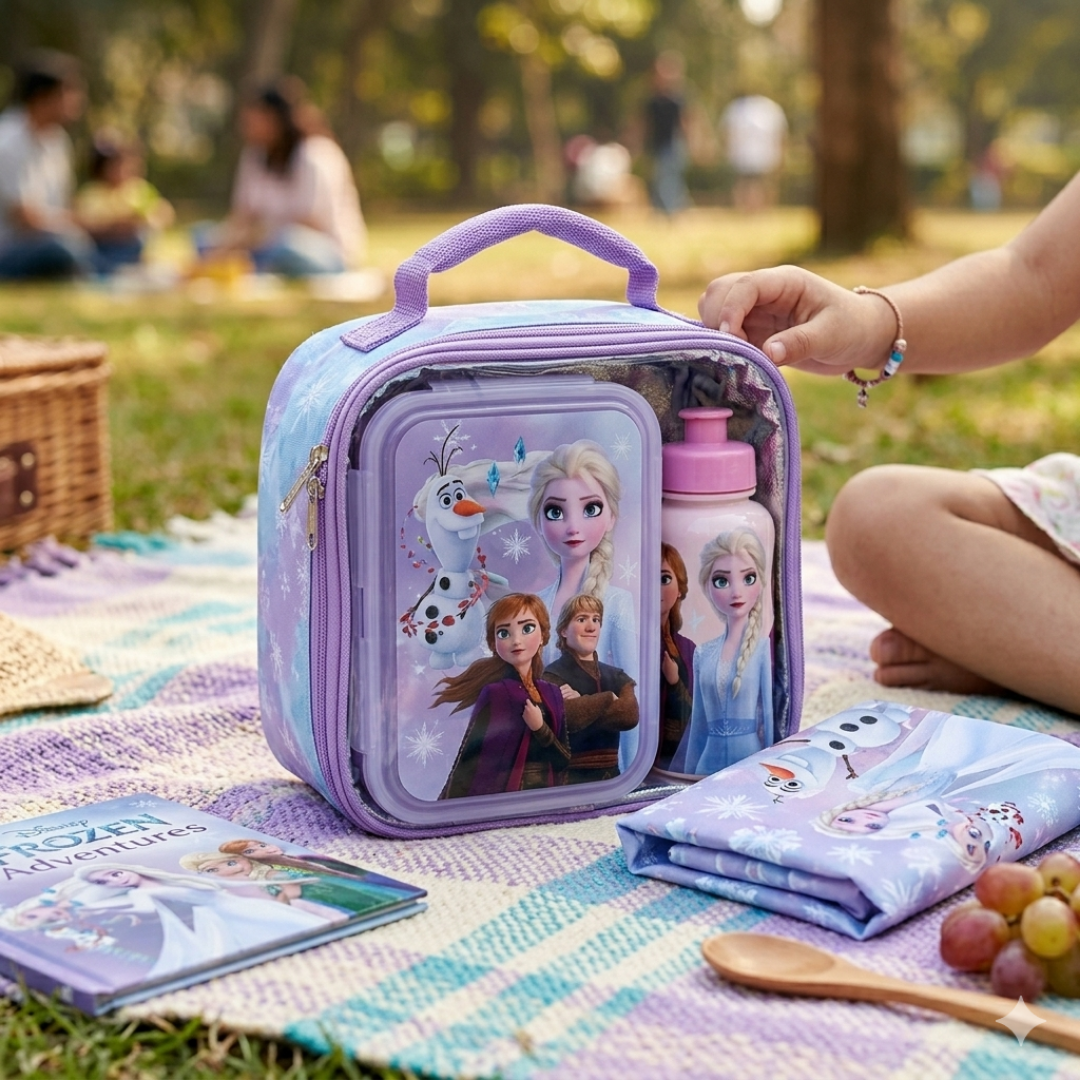 Kids Lunch Set with Tiffin Box & Water Bottle - Purple (YM2176)