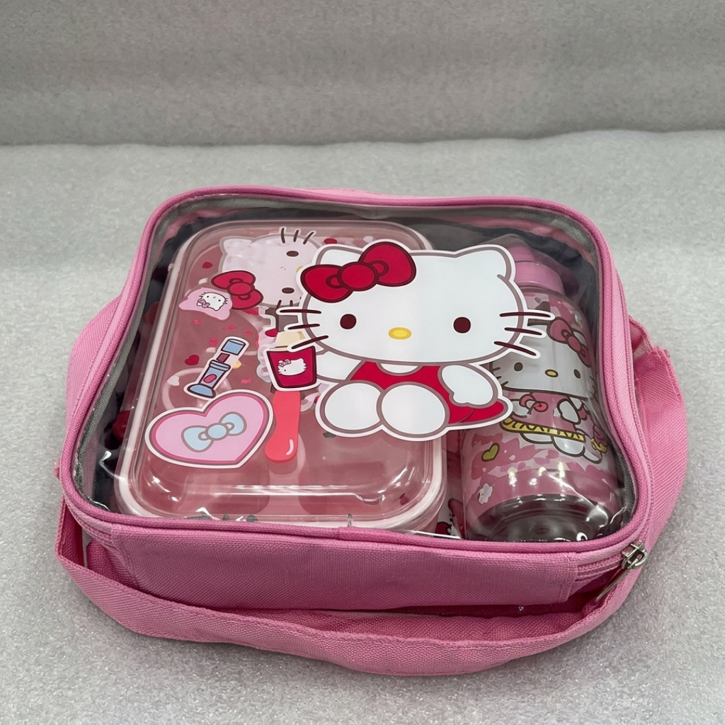 Pink Kids Lunch Set with Tiffin Box & Water Bottle (YM2176)