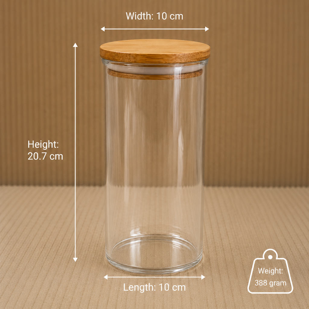 Clear Glass Storage Jar with Bamboo Airtight Lid(YM2470)