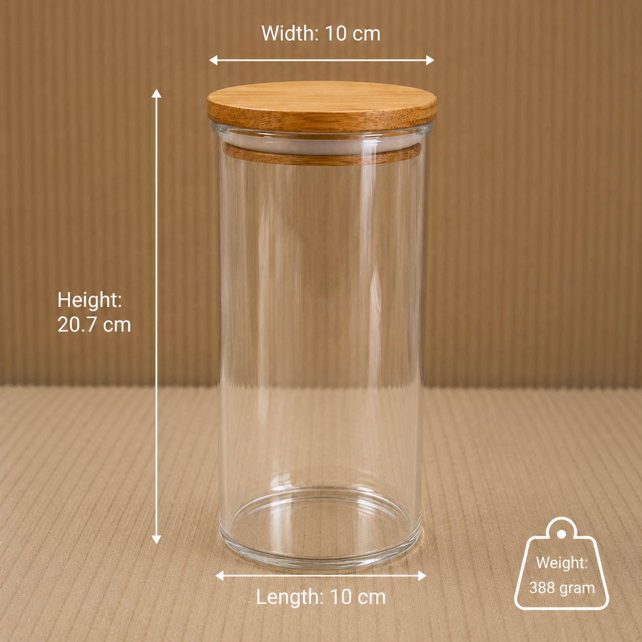 Clear Glass Storage Jar with Bamboo Airtight Lid(YM2470)