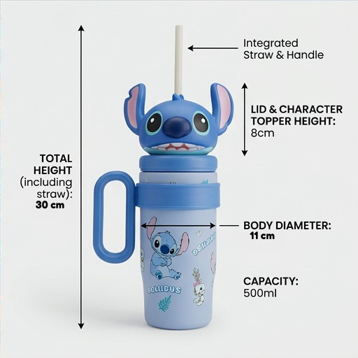 Kids Stitch Sipper Bottle Blue (YM1519)