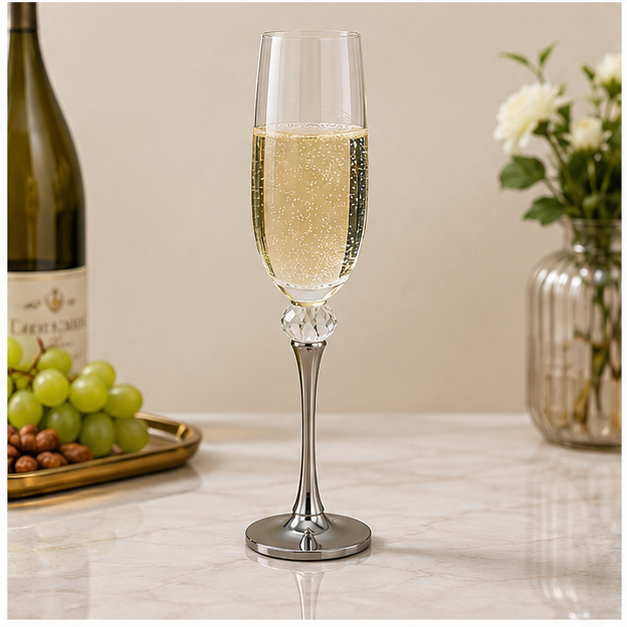Luxury Crystal Stem Champagne Flute Glass (YM2277)