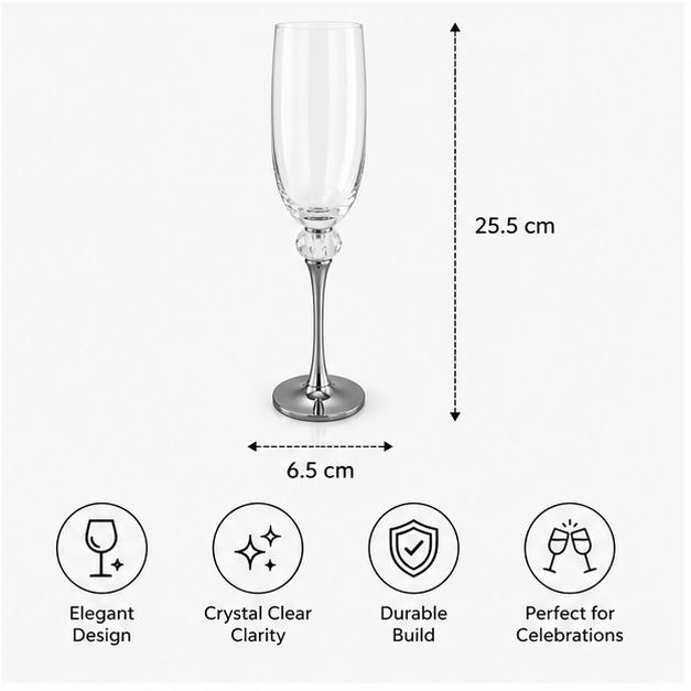 Luxury Crystal Stem Champagne Flute Glass (YM2277)