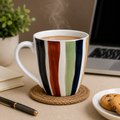 Multicolor Vertical Stripe Ceramic Coffee Mug (YM2841)