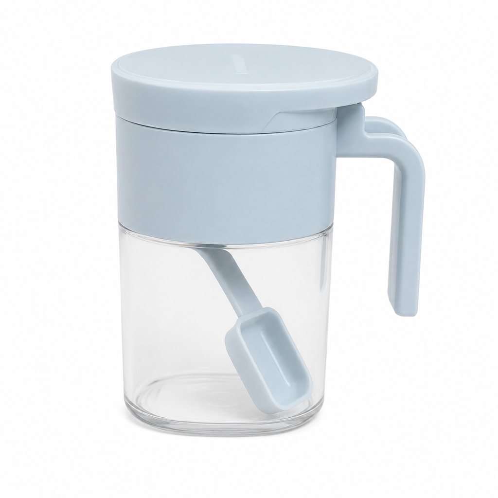 Sky Blue Handle Storage Jar with Scoop(YM1257)