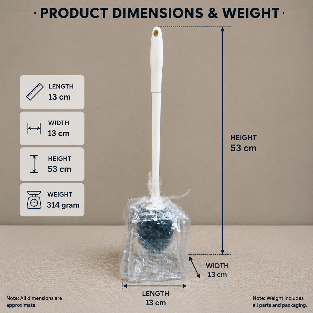 Premium White Toilet Brush with Holder(YM2784)