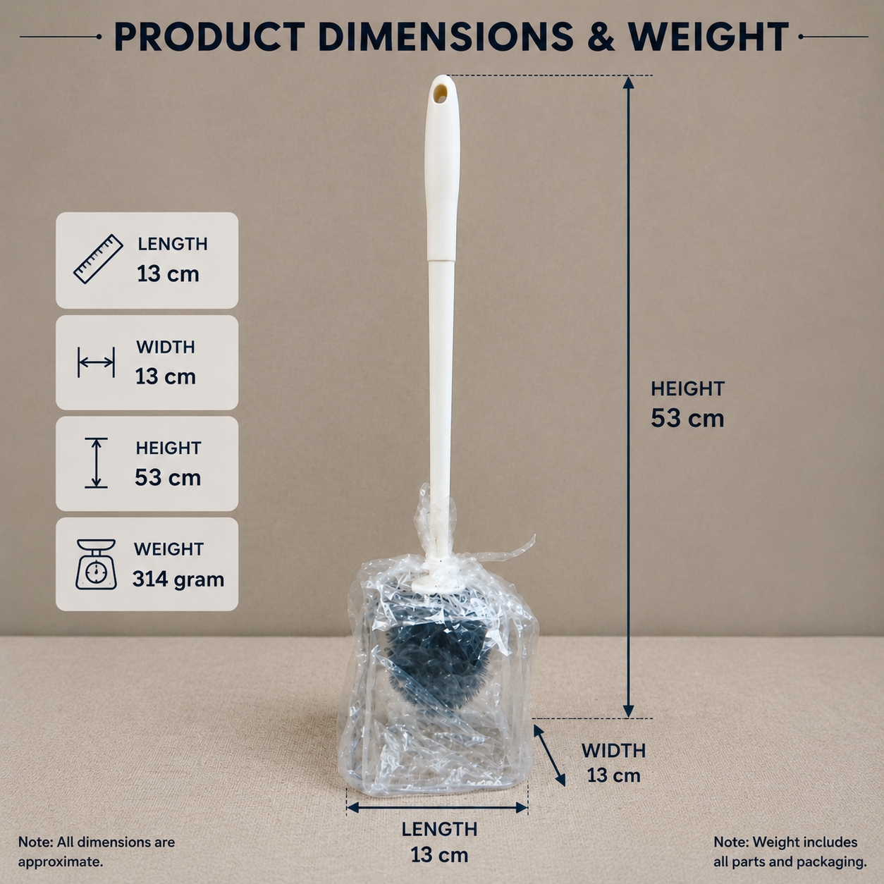 Premium White Toilet Brush with Holder(YM2784)