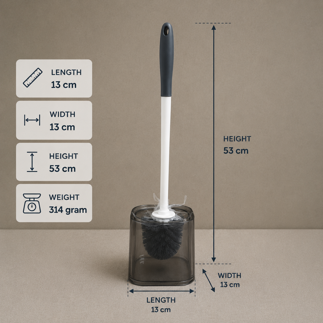 Premium Black Toilet Brush with Holder(YM2784)