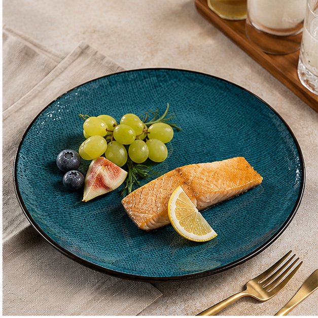 Green Ceramic Serving Plate for Dining (YM1460)