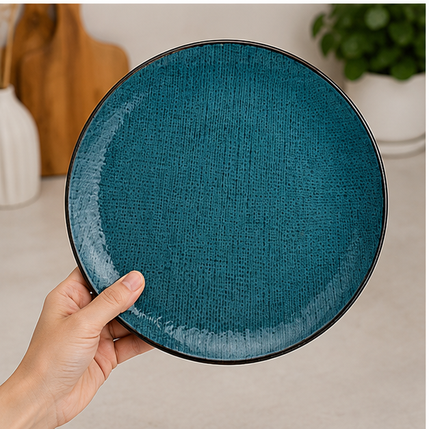 Green Ceramic Serving Plate for Dining (YM1460)