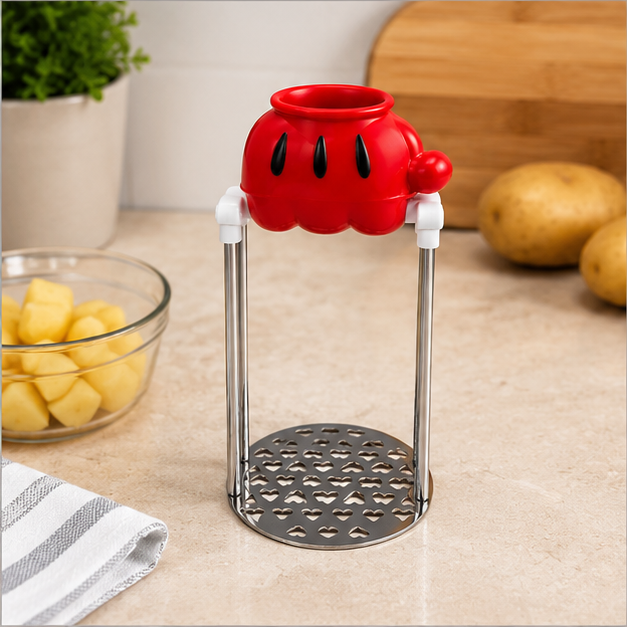 Red Stainless Steel Potato Masher Tool (YM1379)