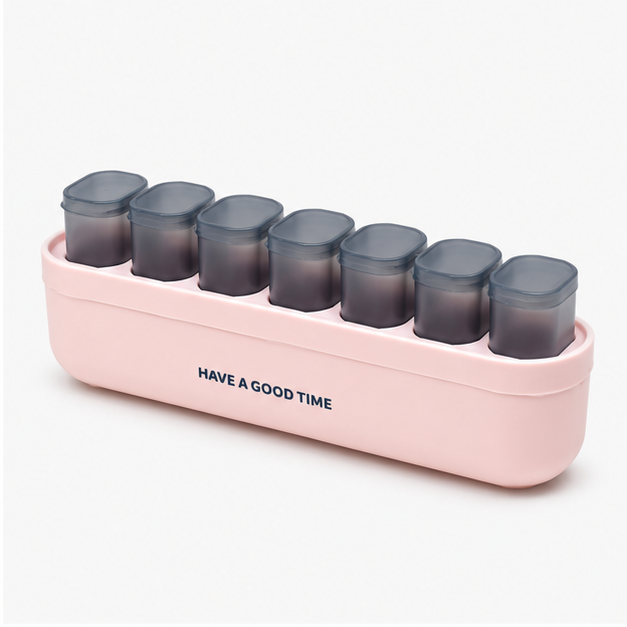 Pink 7 Compartment Pill Organizer Box (YM2177)
