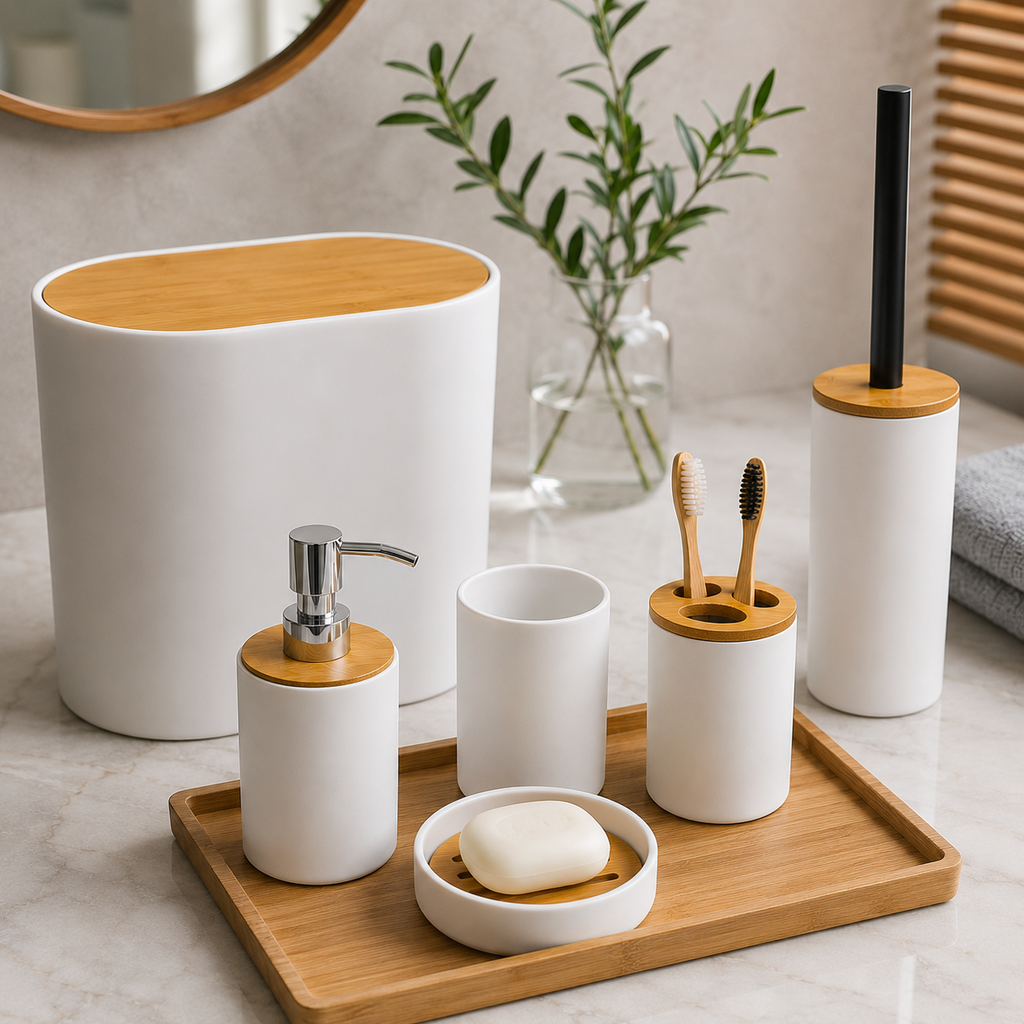 Bath Essentials Set 6pc White (YM257)