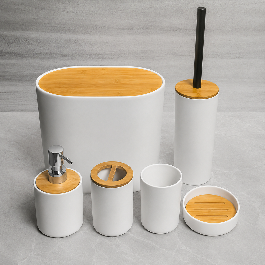 Bath Essentials Set 6pc White (YM257)