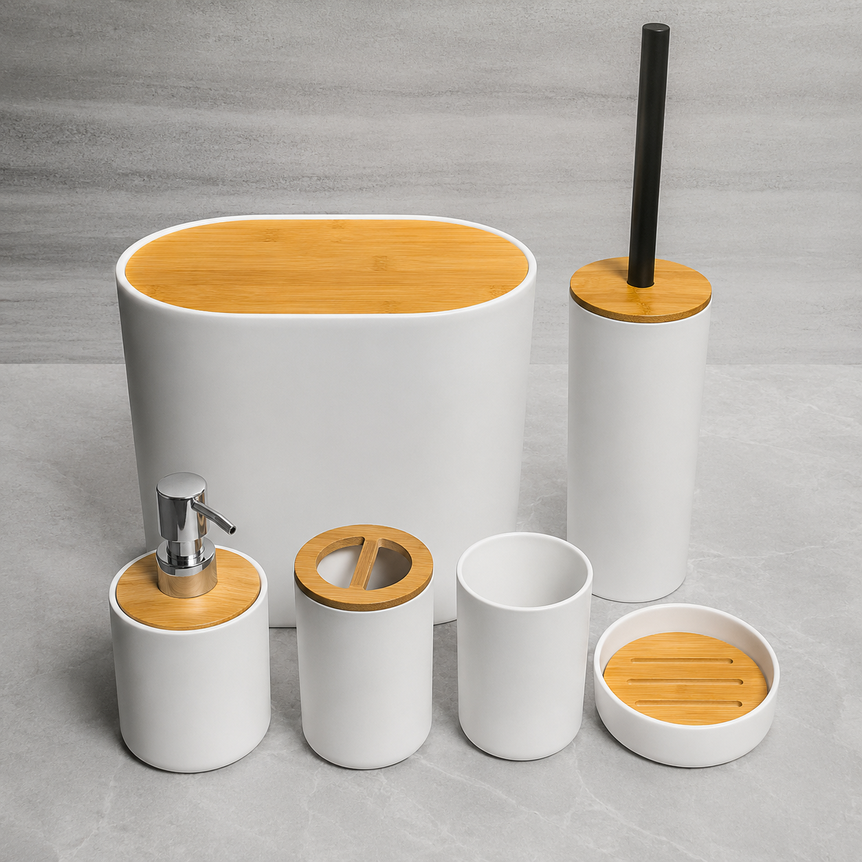 Bath Essentials Set 6pc White (YM257)