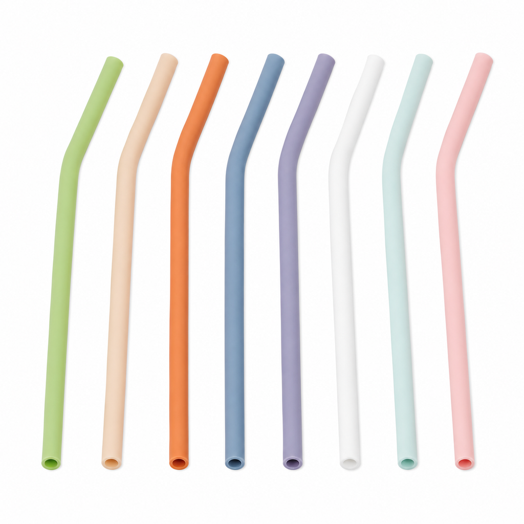 Reusable Silicone Drinking Straw Set of 8 (YM143)