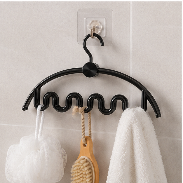 Black Plastic Clothes Hanger for Wardrobe Storage (YM415)