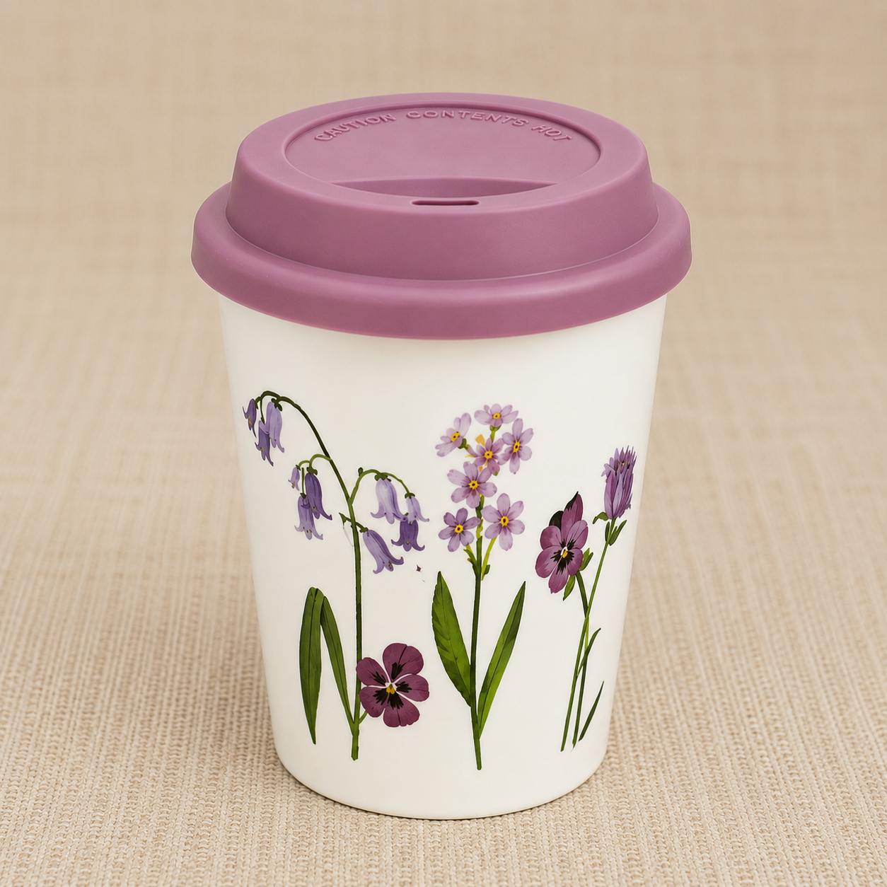 Floral Coffee Tumbler with Lid – Mauve (YM2856)