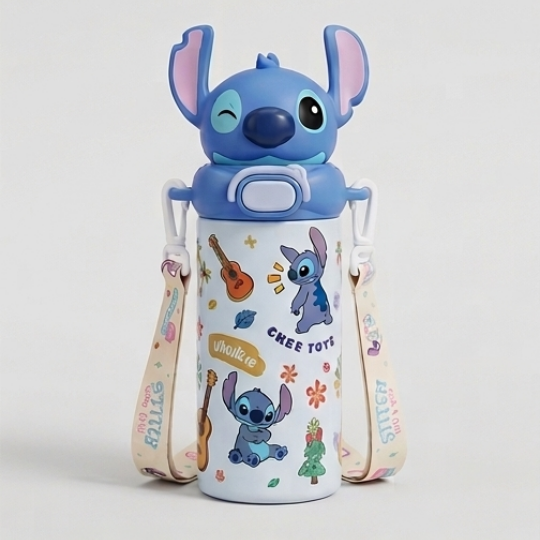 Blue Stitch Kids Sipper Bottle with Carry Strap (YM1518)