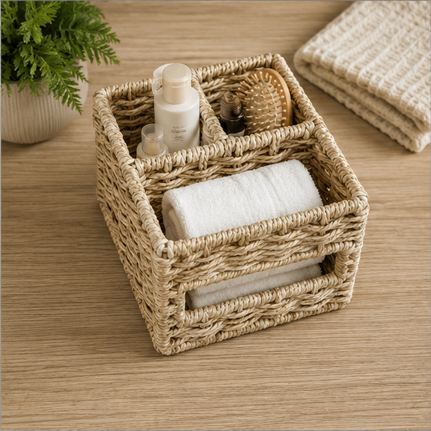 Brown Rope Style Laundry Basket for Storage (YM921)