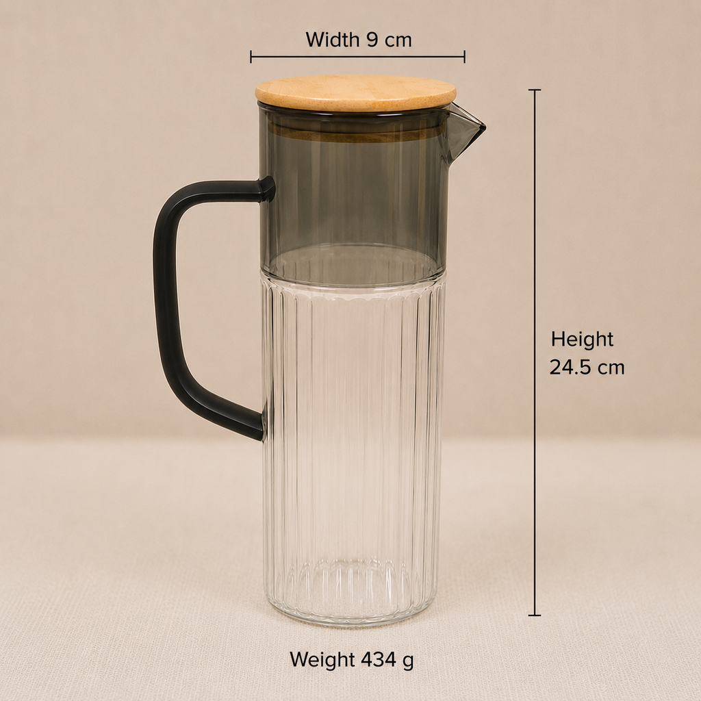 Glass Ribbed Water Pitcher(YM1701)