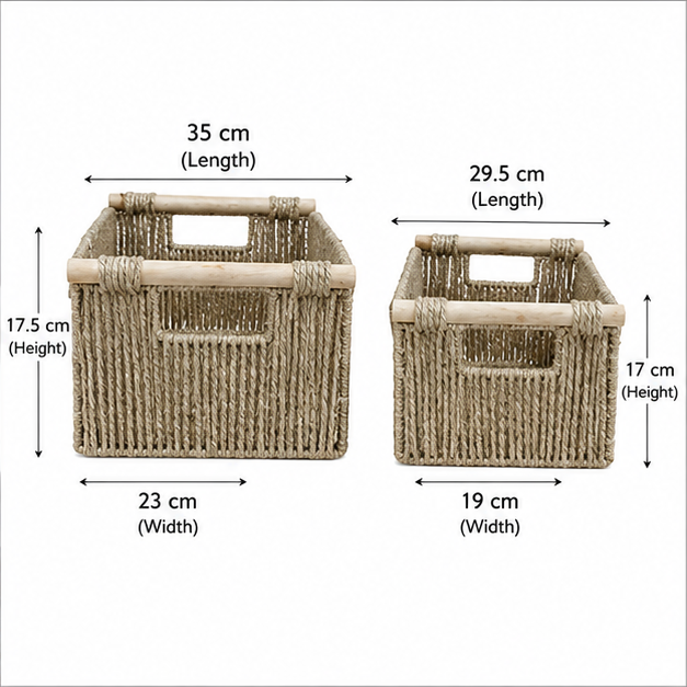 Jute Style Laundry Basket Set of 2 (YM920)