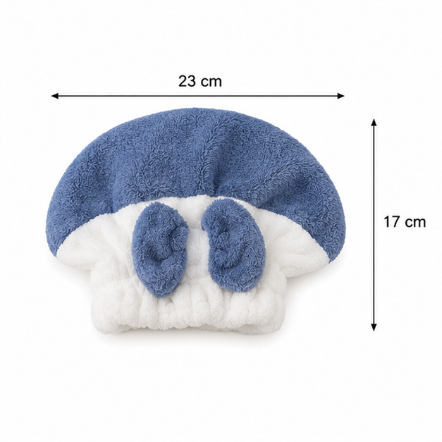 Blue Cute Microfiber Hair Towel Cap (YM375)