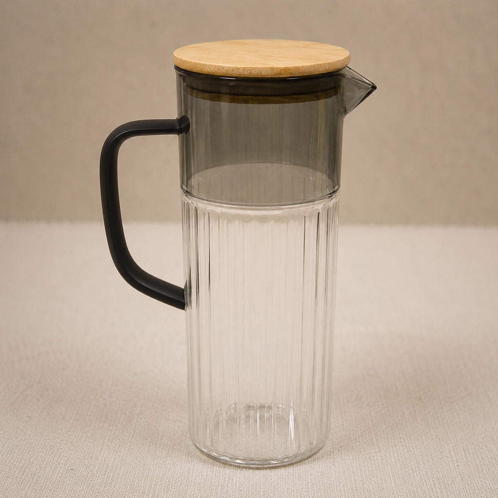 Glass Ribbed Water Pitcher(YM1701)
